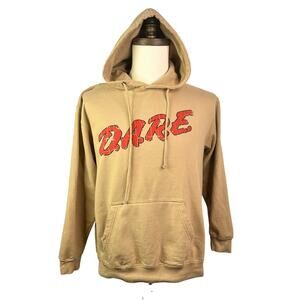 Unisex D.A.R.E Beige Lion Hoodie - Size Medium Y2K 2000s